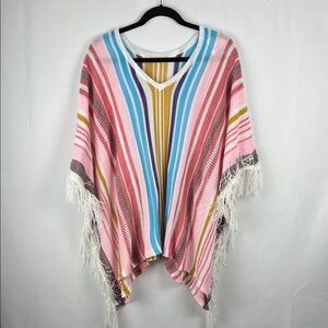 Cupshe Multicolor Striped Fringe Swim Coverup